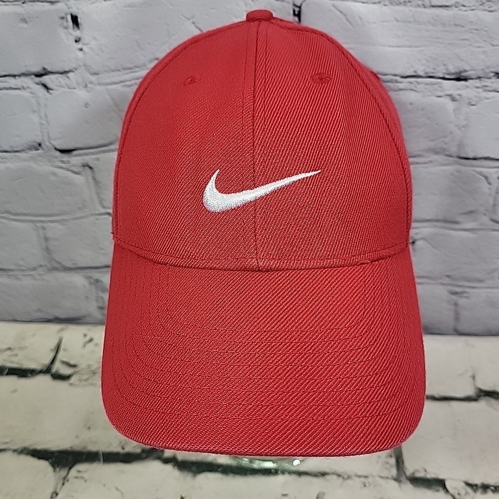 Nike Classic Swoosh Logo Hat Mens Red Adjustable One Size Baseball Cap